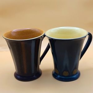 Two Denby Gatsby muticolored Coffee Cups